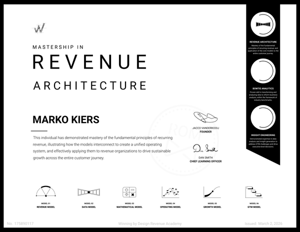 Marko Kiers Revenue Architecture Certification Winning by Design